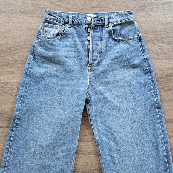 Boyish Charley Wide Leg Cropped Jeans in Greed Wash Size 25 - Picture 5 of 16